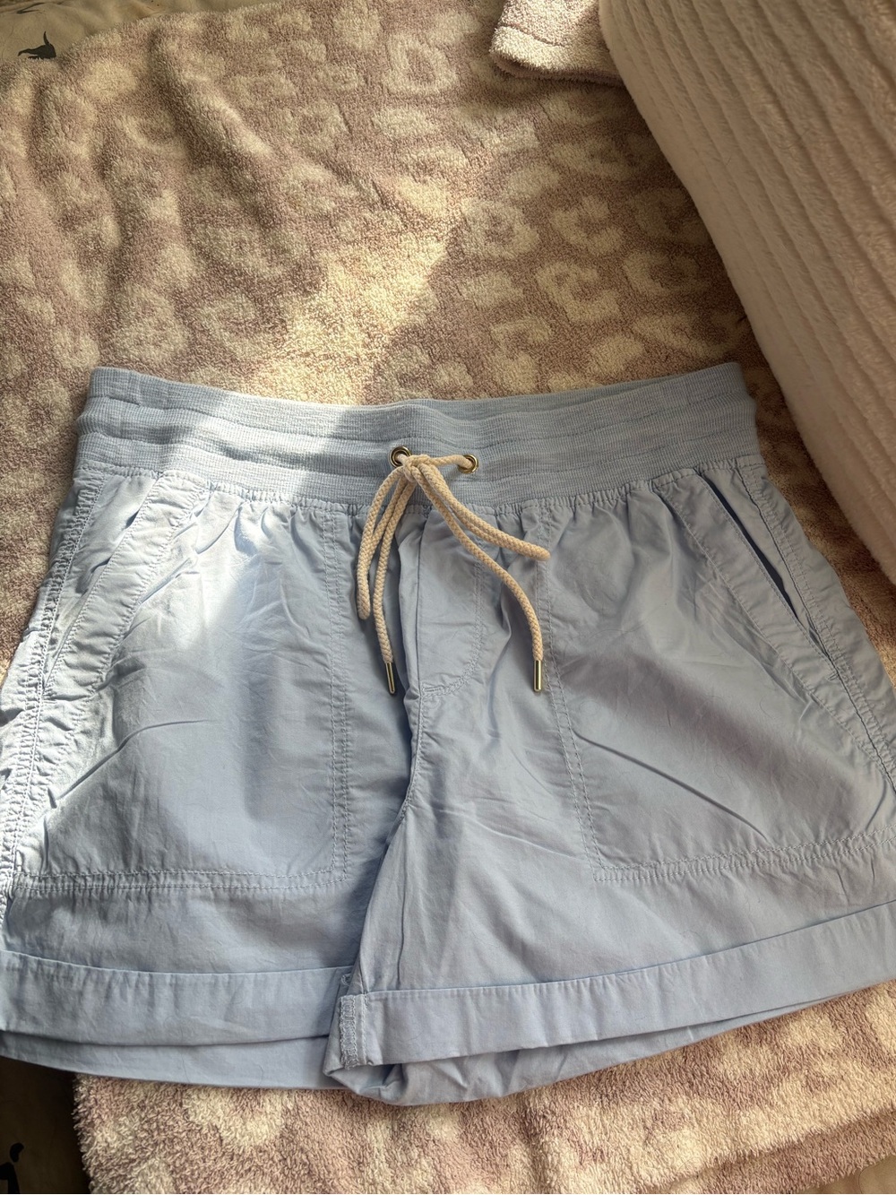 Lou & Grey Light Blue Drawstring Athletic Shorts
